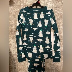Wonder Nation Teal Snowman Kids Pajama Set size 7-NWT